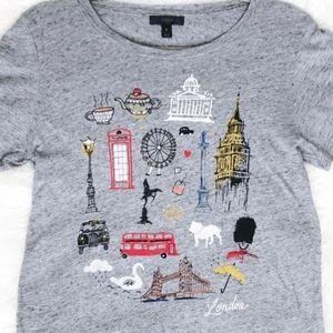 J. Crew London Destination Art Tee Size S